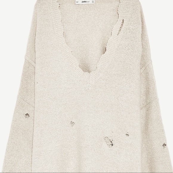 NWOT Zara Oversized Ripped Sweater - Picture 8 of 8